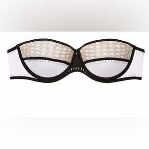 Victoria Secret 36B White Crochet Bandeau Classic bikini top